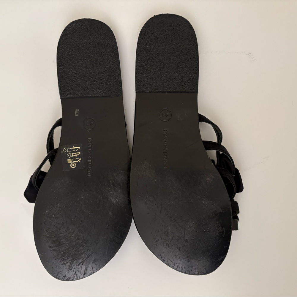 Ancient Greek Sandals Black Floral Sandals - Picture 5 of 6
